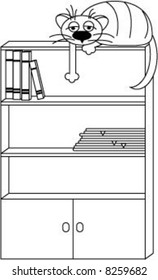 lazy cat sleeps on the case