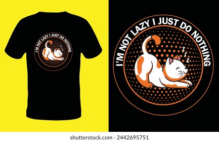 Lazy cat t shirt design
