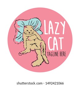 Lazy Cat vector good for pet shop, tshirt design, also cat lover community