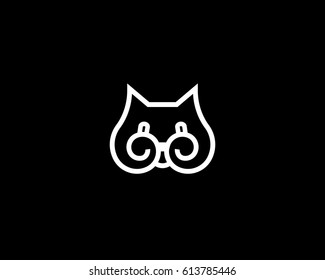 lazy  cat  vector logotype. 