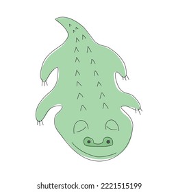 Lazy crocodile sleeping icon, logo design, vector illustration