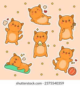 Lazy cute cat pose sticker