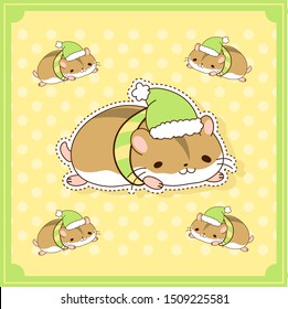 Lazy cute hamster cartoon vector