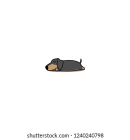 Lazy dachshund dog sleeping icon, vector illustration