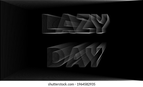 lazy day illustration on black background