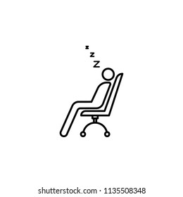 Lazy day . Outline. Sleeping. Tired. vector icon