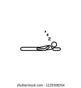 Lazy day . Outline. Sleeping. Tired. vector icon