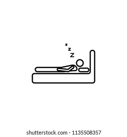 Lazy day . Outline. Sleeping. Tired. vector icon