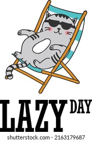 Lazy day vector art design