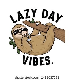 lazy Day Vibes graphic t-shirt design 