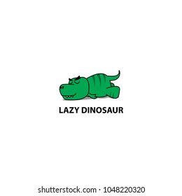 Lazy dinosaur, Funny t-rex sleeping icon, logo design, vector illustration