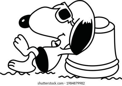 lazy dog chill time vector artwork