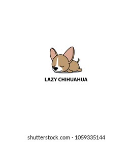 Lazy Dog, Cute Chihuahua Puppy Sleeping Icon, Logo Design, Vector Illustration