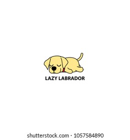 Lazy dog, cute labrador puppy sleeping icon, logo design, vector illustration