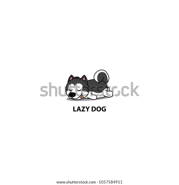 Lazy Dog Cute Siberian Husky Puppy Stock Vector Royalty Free