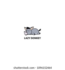 Lazy donkey sleeping icon, logo design, vector illustration