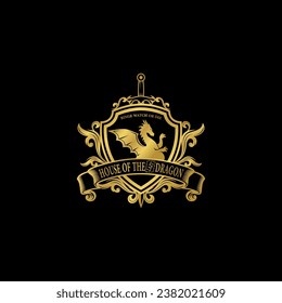 Lazy Dragon logo design luxury vector stock