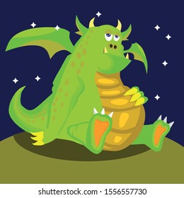 lazy dragon want to sleep