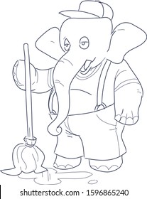 lazy elephant, coloring book for fun