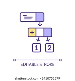 Lazy evaluation in programming RGB color icon. Divide data structure into small pieces. Call-by-need approach. Functionality. Isolated vector illustration. Simple filled line drawing. Editable stroke