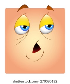 Lazy Face Box Smiley Vector