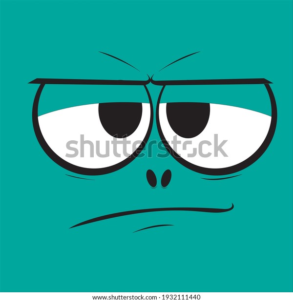 Lazy Facial Expression Face Emoticons Cartoon Stock Vector (Royalty ...