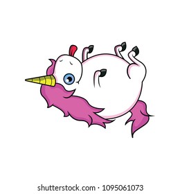 lazy fat unicorn with cute face