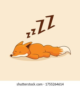 Lazy Fox Cartoon Sleep Animals Sleeping