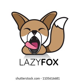lazy fox, fox character, vector illustration, logo