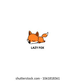 Lazy fox, cute baby fox sleeping icon, vector illustration