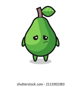 the lazy gesture of avocado cartoon character , cute style design for t shirt, sticker, logo element