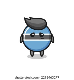 the lazy gesture of botswana flag badge cartoon character , cute style design for t shirt, sticker, logo element