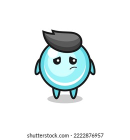 the lazy gesture of bubble cartoon character , cute style design for t shirt, sticker, logo element