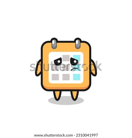 the lazy gesture of calendar cartoon character , cute style design for t shirt, sticker, logo element