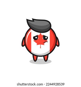 the lazy gesture of canada flag badge cartoon character , cute style design for t shirt, sticker, logo element