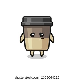 the lazy gesture of coffee cup cartoon character , cute style design for t shirt, sticker, logo element