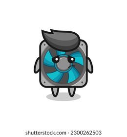 the lazy gesture of computer fan cartoon character , cute style design for t shirt, sticker, logo element
