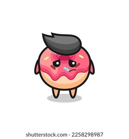 the lazy gesture of doughnut cartoon character