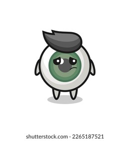 the lazy gesture of eyeball cartoon character , cute style design for t shirt, sticker, logo element