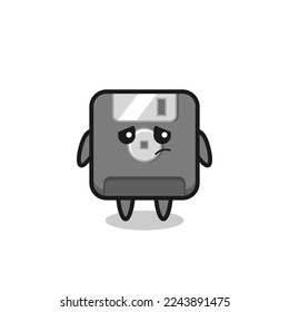 the lazy gesture of floppy disk cartoon character , cute style design for t shirt, sticker, logo element