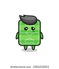 the lazy gesture of football field cartoon character , cute style design for t shirt, sticker, logo element