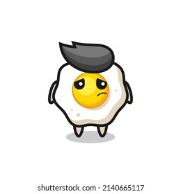 the lazy gesture of fried egg cartoon character , cute style design for t shirt, sticker, logo element