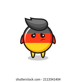 the lazy gesture of germany flag badge cartoon character , cute style design for t shirt, sticker, logo element