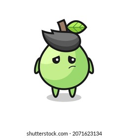 the lazy gesture of guava cartoon character , cute style design for t shirt, sticker, logo element