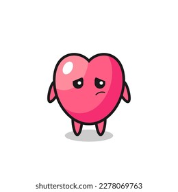 the lazy gesture of heart symbol cartoon character , cute style design for t shirt, sticker, logo element