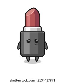 the lazy gesture of lipstick cartoon character , cute style design for t shirt, sticker, logo element