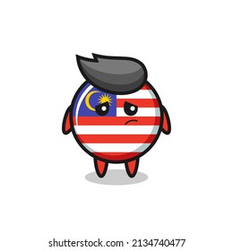 the lazy gesture of malaysia flag badge cartoon character , cute style design for t shirt, sticker, logo element