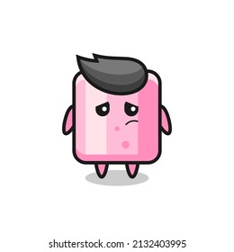 the lazy gesture of marshmallow cartoon character , cute style design for t shirt, sticker, logo element