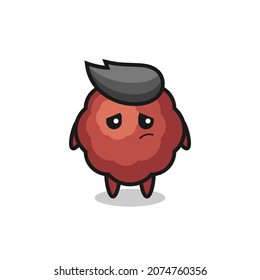 the lazy gesture of meatball cartoon character , cute style design for t shirt, sticker, logo element