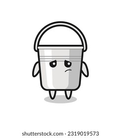 the lazy gesture of metal bucket cartoon character , cute style design for t shirt, sticker, logo element
